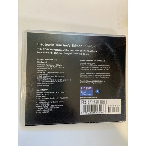 4th Grade enVision ELECTRONIC Teacher's EditionCD-ROM - Hard Case (2009)